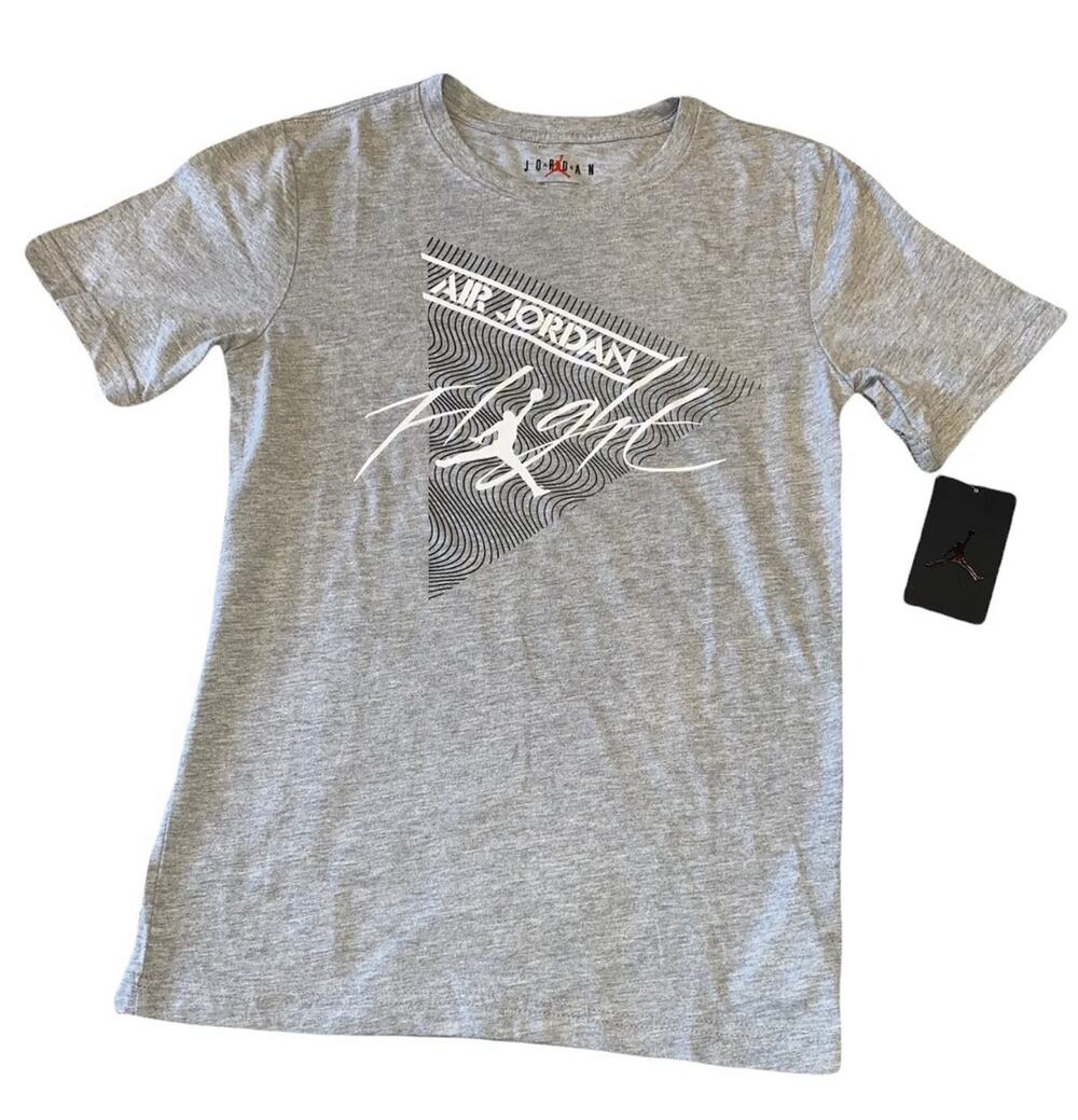 Air Jordan Flight Boys Large T-Shirt Gray Athletic Wear L(12-13) Tee New